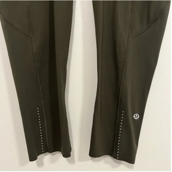 Lululemon Fast & Free Crop II *Nulux 19" Dark Olive 4 - Picture 10 of 16
